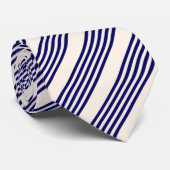 ネイビーブルーとベージュの5つのストライプパターン ネクタイ (ロール)