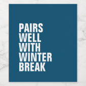 ネイビーブルーとペアおもしろいを組む ワインラベル (シングルラベル)