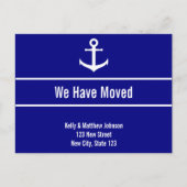 ネイビーブルーとホワイトのいかりの移行発表 案内ポストカード (正面)