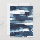 ネイビーブルーとホワイトのサンゴ礁 ブライダルシャワー 招待状 (裏面)