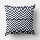 ネイビーブルーとホワイトのシェブロン模様 クッション (裏面)