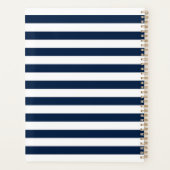 ネイビーブルーとホワイトのストライププランナー プランナー手帳 (裏面)