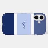 ネイビーブルーとホワイトのストライプ カスタマイズ Case-Mate iPhoneケース (裏面 (横))