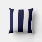 ネイビーブルーとホワイトのストライプ クッション (裏面)