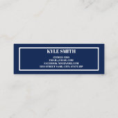 ネイビーブルーとホワイトのプロファイルカード コーリングカード (裏面)