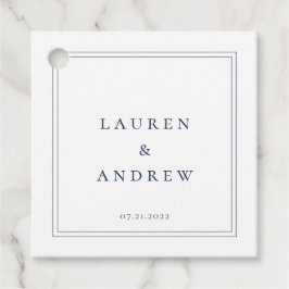 ネイビーブルーとホワイトのミニマモダンリスト フェイバータグ