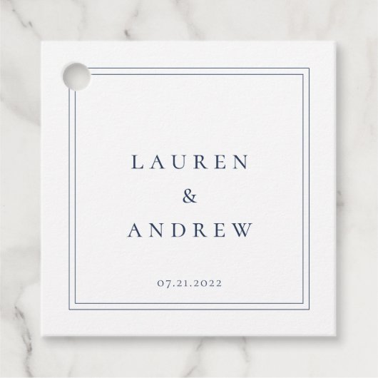 ネイビーブルーとホワイトのミニマモダンリスト フェイバータグ (正面)