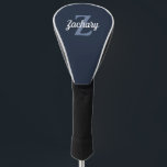 ネイビーブルーとホワイトのモノグラム 個別設定 ゴルフヘッドカバー<br><div class="desc">このパーソナライズされたドライバーカバーは、濃いネイビーブルーの背景にグレーがかった青のモノグラムと白のレトロスクリプト名が特徴です。 ゴルフが好きなパパやおじいちゃんへの父の日や誕生日のプレゼントに最適です。 当コレクションで他のゴルフアクセサリーをご覧ください。</div>