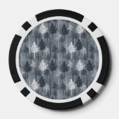 ネイビーブルーとホワイトの木々 ポーカーチップ (裏面)
