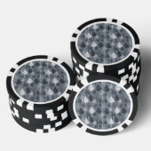 ネイビーブルーとホワイトの木々 ポーカーチップ (積み重ね)