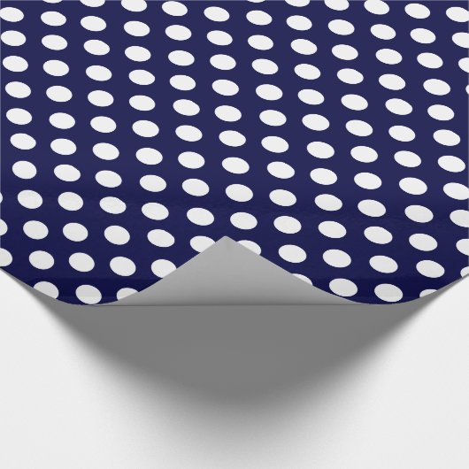 ネイビーブルーとホワイトの水玉模様ラッピング紙 ラッピングペーパー (角)