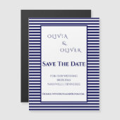 ネイビーブルーとホワイトの磁気カストライプのード (正面/裏面)