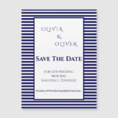 ネイビーブルーとホワイトの磁気カストライプのード (正面)