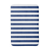 ネイビーブルーとホワイトの縦ストライプ バスマット (正面縦)