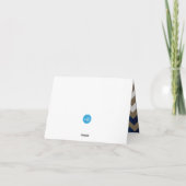 ネイビーブルーとホワイトの金ゴールド紙吹雪ドット – ありがとう サンキューカード (裏面)