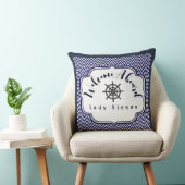 ネイビーブルーとホワイトをカスタマイズして船舶用ホイールを装備 クッション (椅子)