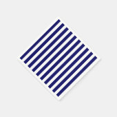 ネイビーブルーとホワイトキャンディストライプー スタンダードカクテルナプキン (角)