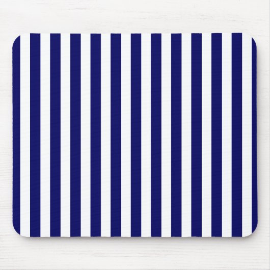 ネイビーブルーとホワイトキャンディストライプー マウスパッド (正面)
