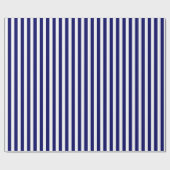 ネイビーブルーとホワイトキャンディストライプー ラッピングペーパー (フラット)