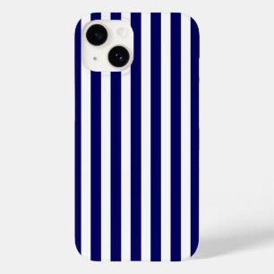 ネイビーブルーとホワイトキャンディストライプー Case-Mate iPhone 14ケース
