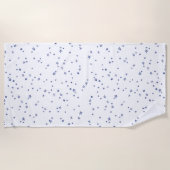 ネイビーブルーとホワイトキラキラの小さな星 ビーチタオル (正面)