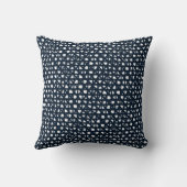 ネイビーブルーとホワイトケージパターンデザイン クッション (裏面)