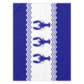 ネイビーブルーとホワイトコースタルデコールロブスター テーブルクロス (正面)