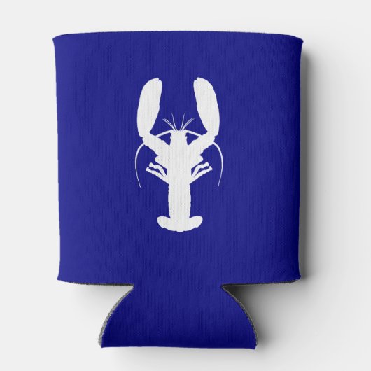 ネイビーブルーとホワイトコースタルデコールロブスター 缶クーラー (裏面)