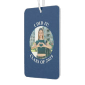 ネイビーブルーとホワイトサークルスクールの写真 カーエアーフレッシュナー (左)