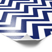 ネイビーブルーとホワイトジグストライプグザグパターン フォトプリント            (角)