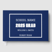 ネイビーブルーとホワイトスクールカラー卒業 ゲストブック (正面)