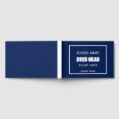 ネイビーブルーとホワイトスクールカラー卒業 ゲストブック (全面)