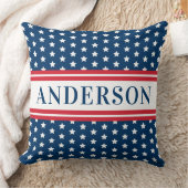 ネイビーブルーとホワイトスター愛国心パーソナライズされたある クッション (ブランケット)
