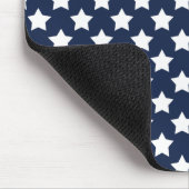 ネイビーブルーとホワイトスター、星模様 マウスパッド (コーナー)
