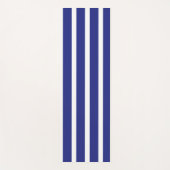 ネイビーブルーとホワイトストライプのパターン ヨガマット (正面)