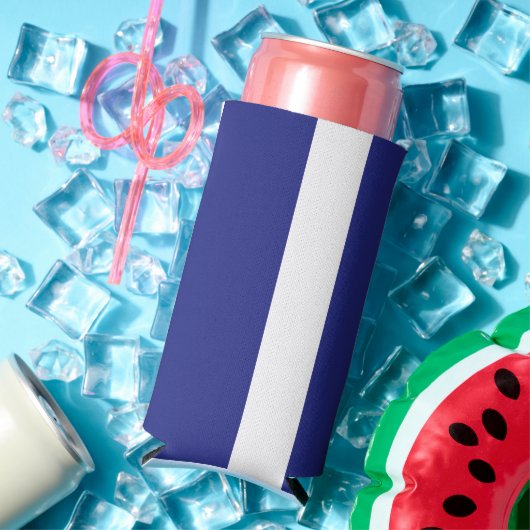 ネイビーブルーとホワイトストライプ スリム缶クーラー (インサイチュ 夏)