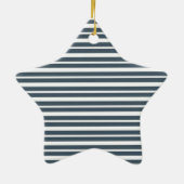 ネイビーブルーとホワイトストライプ セラミックオーナメント (裏面)