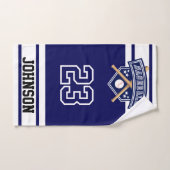 ネイビーブルーとホワイトスポーツ野球 ハンドタオル (ハンドタオル)