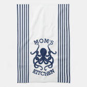 ネイビーブルーとホワイトタコとストライプタコの組み合わせ キッチンタオル (縦)