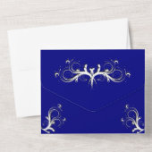 ネイビーブルーとホワイトトリフォールドw Rsvp 結婚's オールインワン招待状 (裏面)