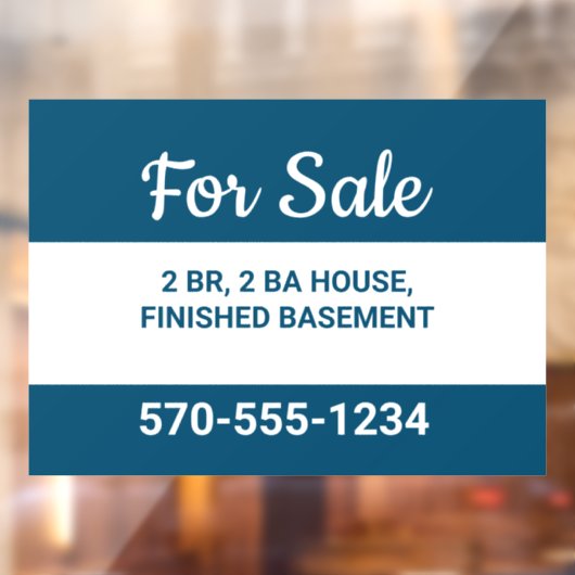 ネイビーブルーとホワイトハウスのオーナーによる販売 ウィンドウサイン (シート2)