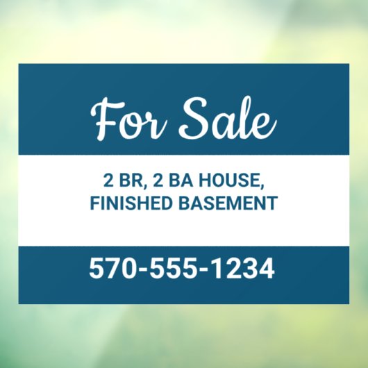 ネイビーブルーとホワイトハウスのオーナーによる販売 ウィンドウサイン (シート3)