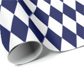 ネイビーブルーとホワイトハーレクインのラッピング紙 ラッピングペーパー (ロールコーナー)