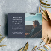 ネイビーブルーとホワイトミニマルズ祝ライフ |写真 招待状