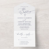 ネイビーブルーとホワイトミニマル結婚リスト オールインワン招待状 (内側)