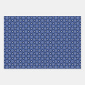 ネイビーブルーとホワイトモザイク ラッピングペーパーシート (正面3)