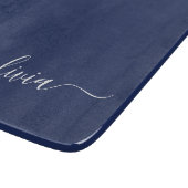 ネイビーブルーとホワイトモノグラモダンム カッティングボード (角)