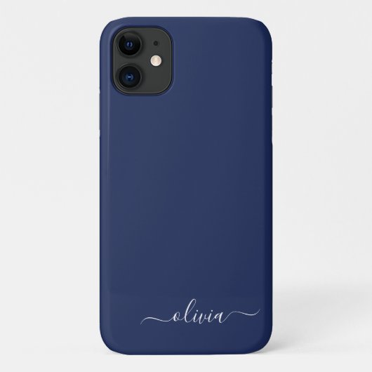 ネイビーブルーとホワイトモノグラモダンム Case-Mate iPhoneケース (裏面)