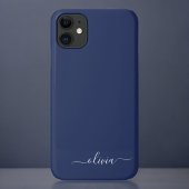 ネイビーブルーとホワイトモノグラモダンム Case-Mate iPhoneケース
