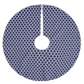 ネイビーブルーとホワイトモロッコクリスマスツリースカート ブラッシュドポリエステルツリースカート (正面)